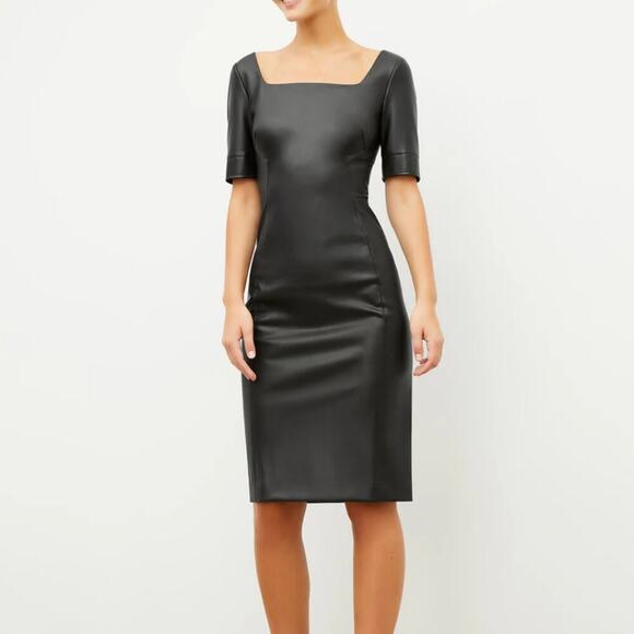 MM Lafleur The Noa Dress Vegan Leather Shift Mini Dress - Picture 1 of 11